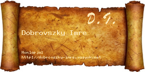 Dobrovszky Imre névjegykártya