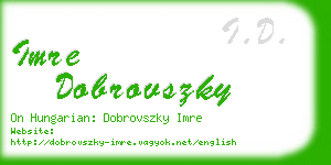 imre dobrovszky business card